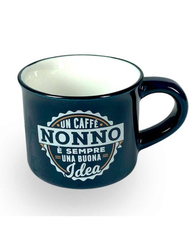 TAZZINA DA CAFFE' BLU CON NOME - NONNO