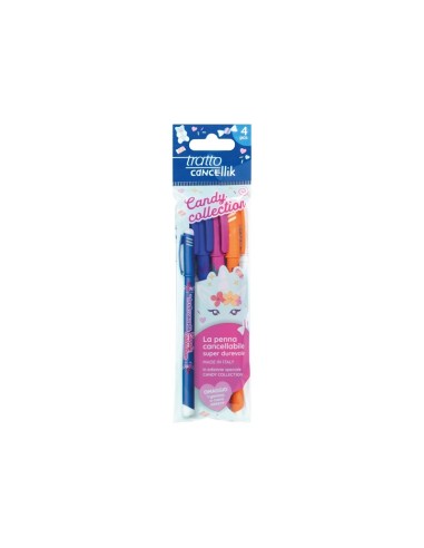 SET 4 PENNE CANCELLABILI TRATTO CON GOMMINA IN OMAGGIO