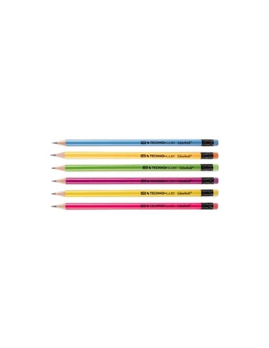 MATITE CON GOMMA COLOURBOOK TECHNOFLUO - VARI COLORI