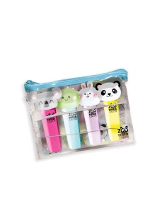ASTUCCIO 4 EVIDENZIATORI TINTA UNITA ZOO 2