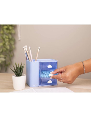 ORGANIZER DA SCRIVANIA PORTAOGGETTI COLOURBOOK CELESTE