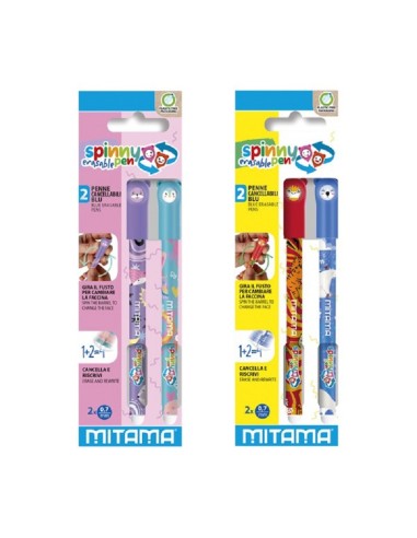 SET DUE PENNE CANCELLABILI MJITAMA SPINNYPEN PUNTA 0.7
