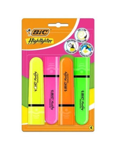 SET 4 EVIDENZIATORI BIC FLUO