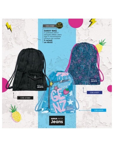 SAKKY BAG TINTA UNITA JEANS NERO