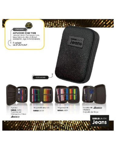 ASTUCCIO ONE TIME TINTA UNITA JEANS NERO