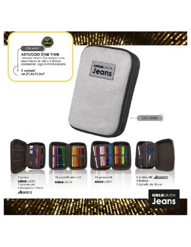ASTUCCIO ONE TIME TINTA UNITA JEANS ARGENTO