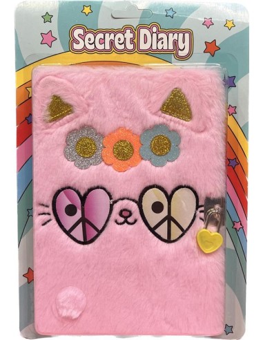 DIARIO SEGRETO PELUCHE GATTINO CON OCCHIALI