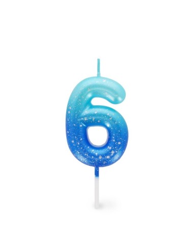 CANDELA PER COMPLEANNO LEGAMI - 6 BLU