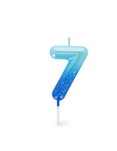 CANDELA PER COMPLEANNO LEGAMI - 7 BLU