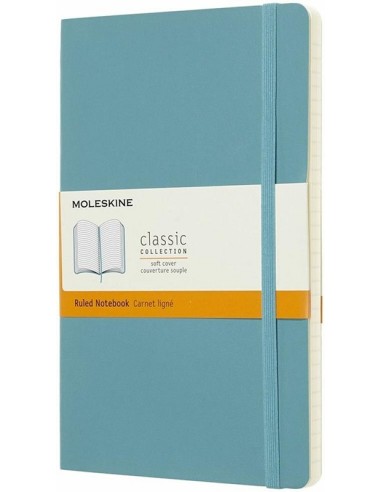 TACCUINO MOLESKINE COPERTINA SOFT TURCHESE - 192 PG.RIGHE 13x21cm