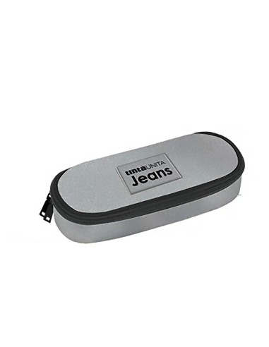 ASTUCCIO OVALE LUREX ARGENTO TINTA UNITA JEANS
