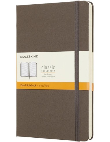 TACCUINO MOLESKINE COPERTINA RIGIDA MARRONE - 240 PG, RIGHE 13x21cm