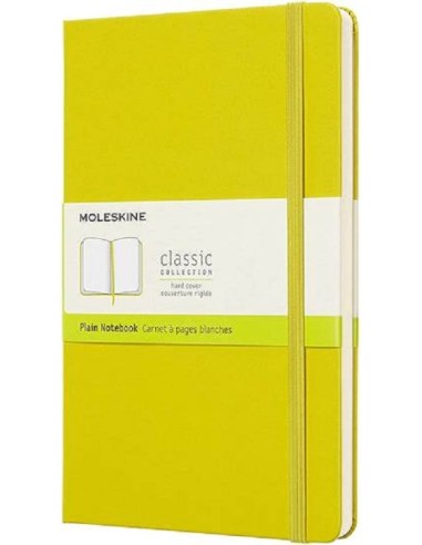 Moleskine taccuino con copertina rigida a pagine bianche large giallo.