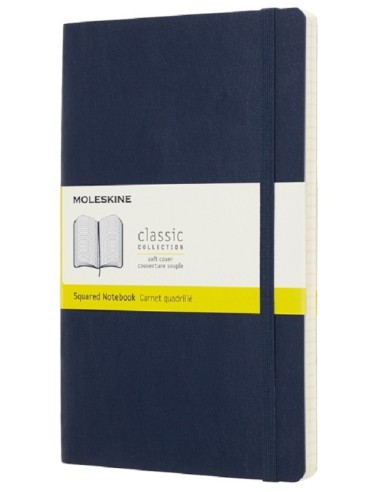 TACCUINO MOLESKINE COPERTINA SOFT BLU - 192 PG. QUADRETTI 13x21cm