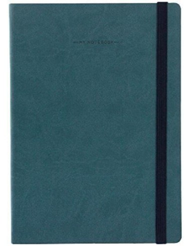 MY NOTEBOOK TACCUINO LARGE FOGLI BIANCHI BLU PETROLIO