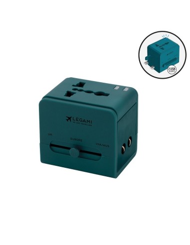 ADATTATORE UNIVERSALE DA VIAGGIO - PETROL BLUE