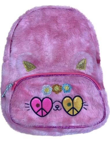 ZAINO PELUCHE GATTINO CON GLI OCCHIALI ROSA