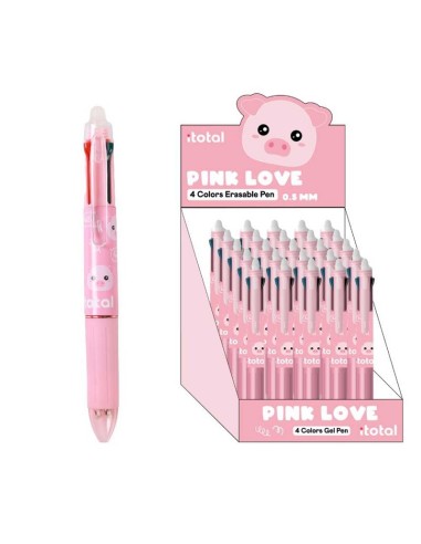 PENNA CANCELLABILE 4 COLORI ITOTAL - MAIALINO ROSA