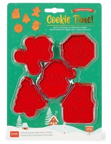5 FORMINE BISCOTTI CON TIMBRO COOKIE TIME! - CHRISTMAS