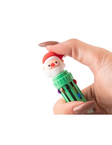 PENNA A SCATTO 10 COLORI - BABBO NATALE B