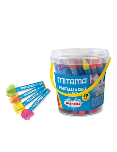 PASTELLI A CERA GRANDI - BARATTOLO 50pz