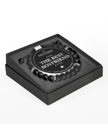 BRACCIALE GENTLEMEN - ONICE NERO E PIETRA LAVICA