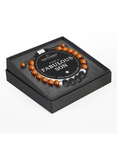 BRACCIALE GENTLEMEN - OCCHIO DI TIGRE E PIETRA LAVICA