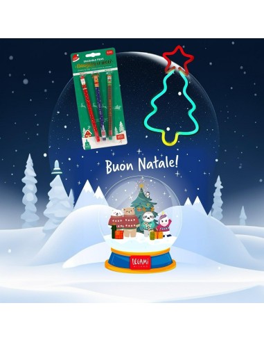 BUNDLE TRIS DI PENNE NATALIZIE LEGAMI + INSEGNA LUMINOSA XMAS TREE