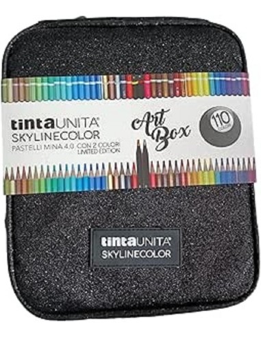 ASTUCCIO TINTA UNITA SKYLINECOLOR 110 COLORI - NERO GLITTERATO