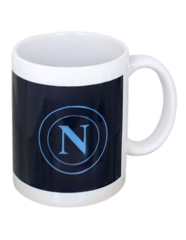 TAZZA IN CERAMICA SSC NAPOLI - LOGO CELESTE SU FONDO BLU SCURO