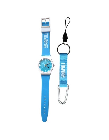 KIT OROLOGIO DA POLSO + PORTACHIAVI CON MOSCHETTONE SSC NAPOLI