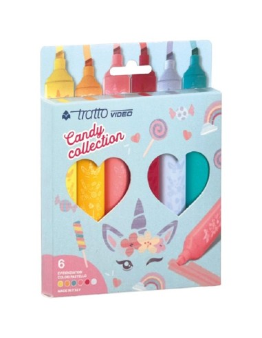 EVIDENZIATORI TRATTO VIDEO CANDY COLLECTION - 6 COLORI