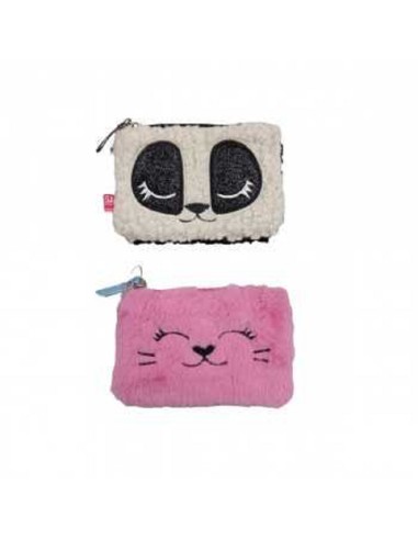 PORTAFOGLI PELUCHE GATTO ROSA/PANDA SJ