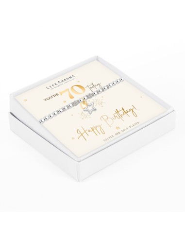 BRACCIALETTO LIFE CHARMS - HAPPY 70TH BIRTHDAY