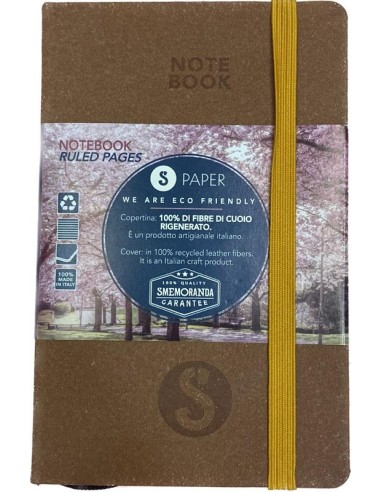 TACCUINO SMEMORANDA ECO COPERTINA IN CUOIO RIGENERATOA RIGHE