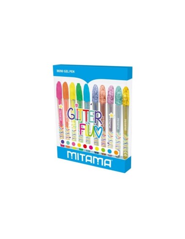 SET 10 MINI PENNE GLITTER E NEON MITAMA