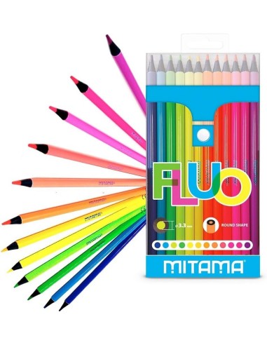 PASTELLI FLUO MITAMA - SET 12 PEZZI