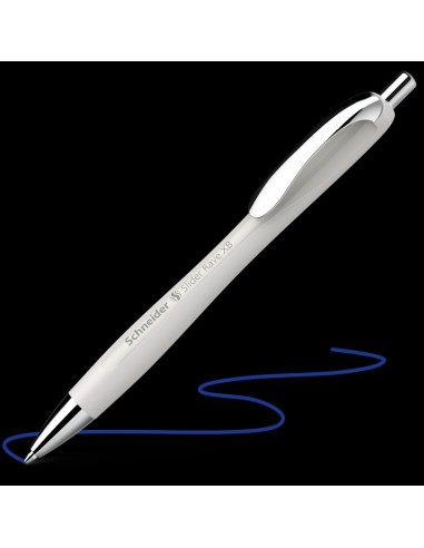 PENNA A SFERA SCHNEIDER SLIDER RAVE SILVER GREY XB - INCHIOSTRO BLU