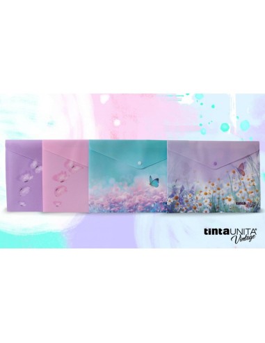 BUSTA CON BOTTONE TINTA UNITA VINTAGE - BUTTERFLY A4