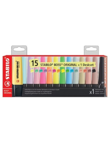 DESKSET EVIDENZIATORI STABILO BOSS 15 PEZZI