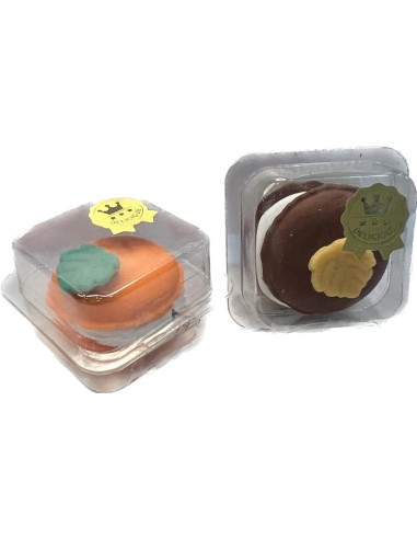 GOMMA DA CANCELLARE DOLCETTI COLLEZIONABILI -MACARON ARANCIONE/MARRONE