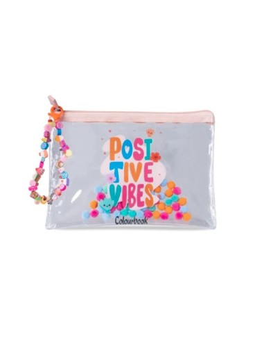 POCHETTE TRASPARENTE ''SOFT BUBBLES'' COLOURBOOK - POSITIVE VIBES
