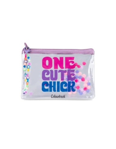 POCHETTE TRASPARENTE ''SOFT BUBBLES'' COLOURBOOK - ONE CUTE CHICK
