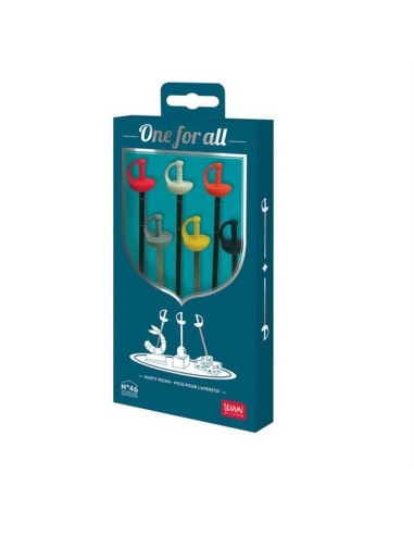 Legami Set di 6 Bastoncini per Aperitivo Forchettine in acciaio inox