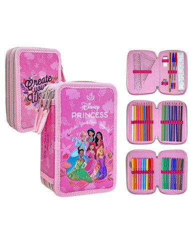 ASTUCCIO 3 ZIP 18+18 COPERTINA 3D - PRINCIPESSE DISNEY