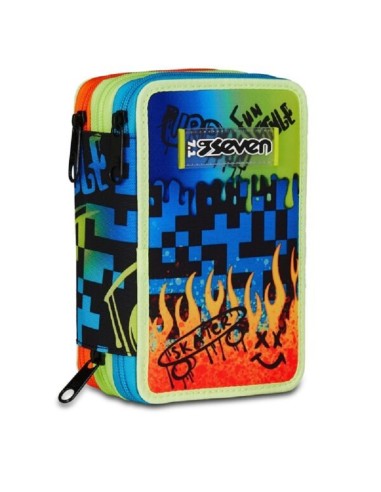 ASTUCCIO 3 ZIP SEVEN - SCRIBBLED FLAME