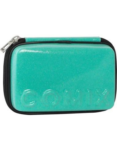 ASTUCCIO MAXI ZIP COMIX GLITTER - TURCHESE 