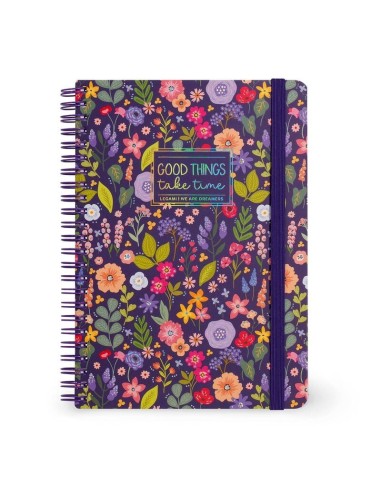 QUADERNO A RIGHE CON SPIRALE - FOGLIO A5 - FLOWER