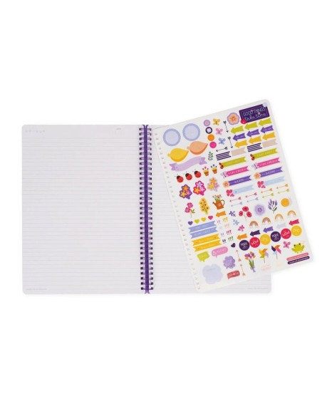 QUADERNO A RIGHE CON SPIRALE - FOGLIO A4 - FLOWERS