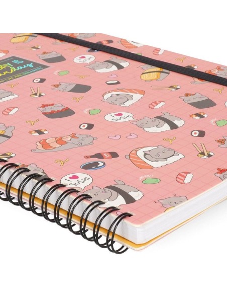 QUADERNO A RIGHE CON SPIRALE - FOGLIO A4 - SUSHICAT